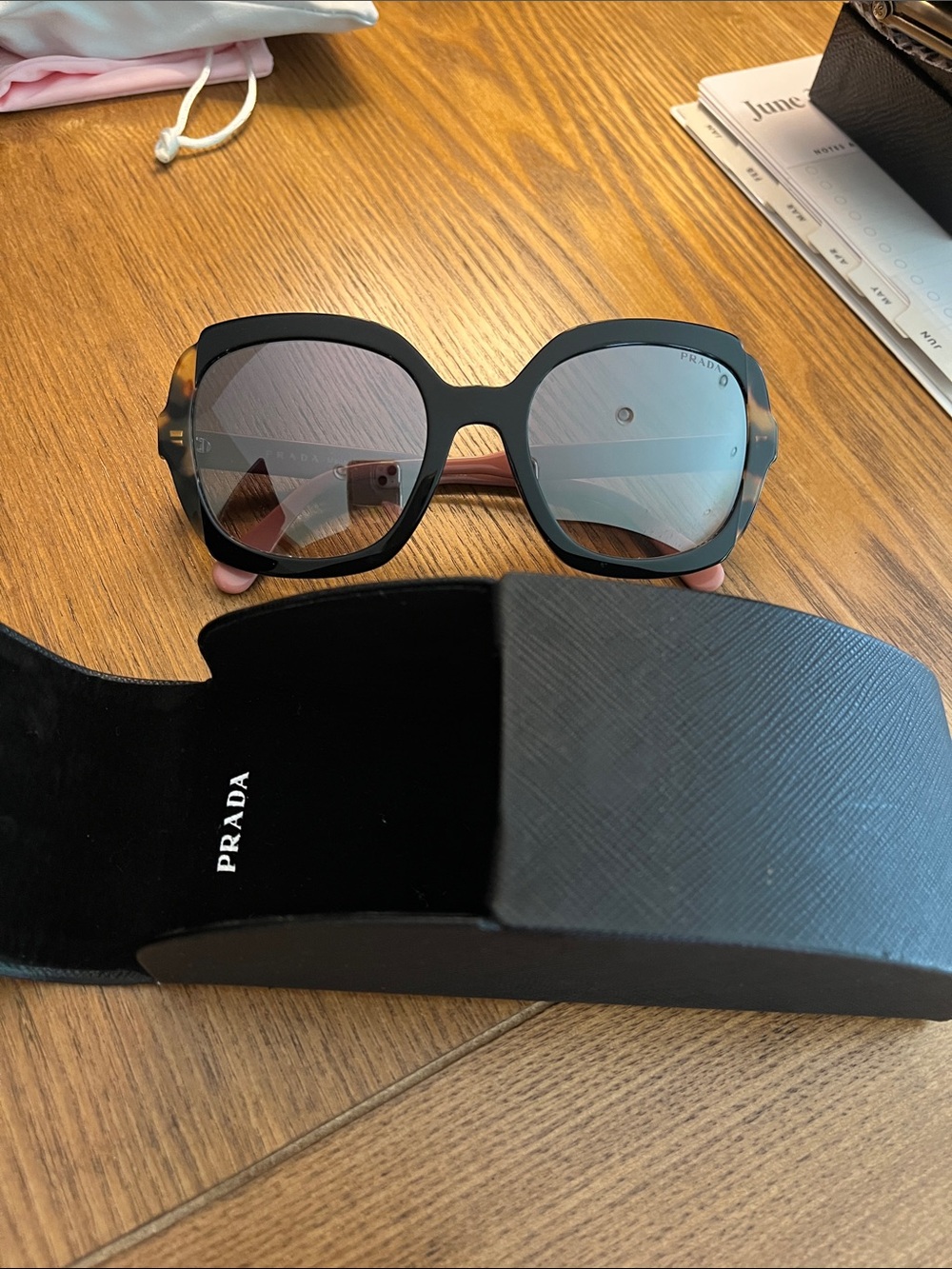 Prada Black and Tortoiseshell Women's Sunglasses authentic